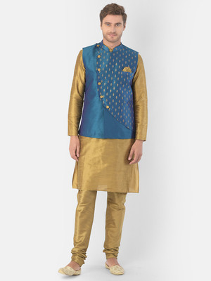 DEYANN Men Kurta Churidar Ethnic Jacket Set