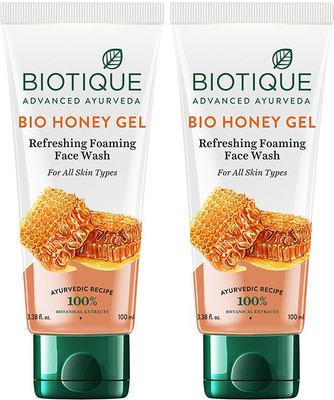BIOTIQUE Bio Honey Gel Refreshing Foaming Face Cleanser, 120ml (Pack Of 2) Face Wash (240 ml)