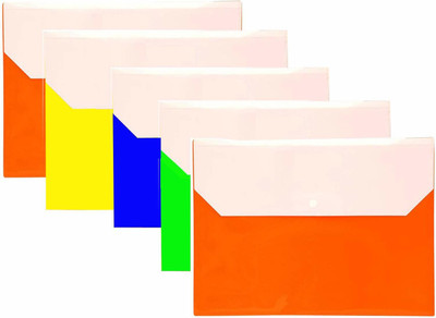 YourStationeryHouse PLASTIC A4 Document File Document Bag Envelope Holder Storage Case(Set Of 3, Multicolor)