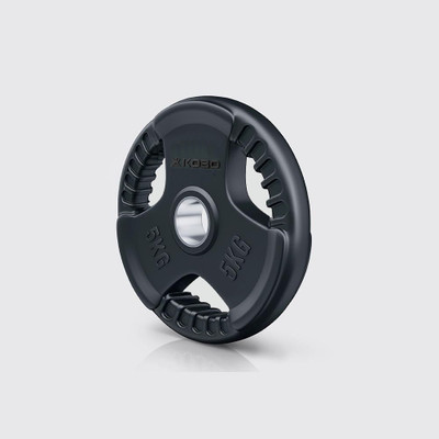 KOBO 10 kg Fitness Premium Quality Rubber Coated & Integrated Metal Grip - Home Gym Combo