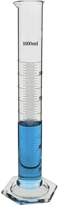 Salco Borosilicate Glass Measuring Cylinder 1000 ml Heavy Duty Reusable Single Metric High Quality Glass Graduated Cylinder's for Laboratory Test Borosilicate Glass Graduated Cylinder(1000 ml)