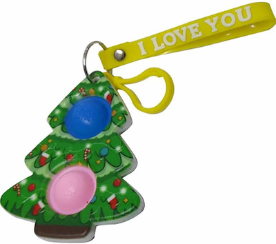 heeva creation Cute Christmas Tree Toy Pop It Keychain.Multi Colour.1 Piece. Key Chain