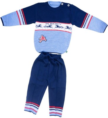 FLYING HAWK Boys & Girls Casual Sweatshirt Pyjama(Navy Blue)