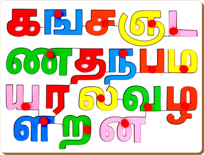 Little Genius Tamil Consonants with Knob(Multicolor)