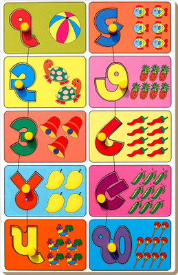 Little Genius Gujarati Count and Match Puzzle(Multicolor)