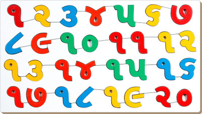 Little Genius Gujarati Counting (1 to 20)(Multicolor)