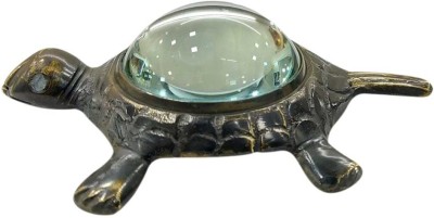 GOLA INTERNATIONAL Antique Replica Royal Decorative Magnifier Brass Frogs Holding Magnifier Perfect for VASTU Correction and Office Table ( Antique Look Alike Rusty Type ) Yes Magnifying Glass(Natural)