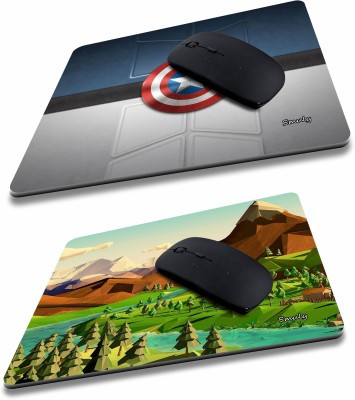 SMULY captain sheild combo & colourful mountain Non-Slip I Am Capable of Amazing Things, Motivational Quotes Printed Mouse Pad for Gaming Computer, Laptop, PC Mouse Pad (Multicolor) Mousepad(Multicolor)