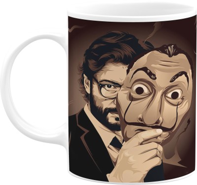 PrintingZone Money Heist Money Heist Professor Mask (D) For Men Women kids Broher Sister Friends Ceramic Coffee Mug(350 ml)