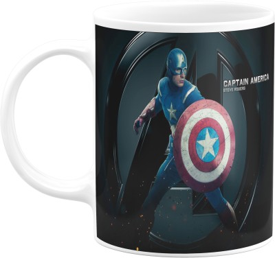 PrintingZone Avengers Marvel Superhero Capatin America Hulk Ironman Spiderman For Friends Brother Sister Kids (P) Ceramic Coffee Mug(350 ml)