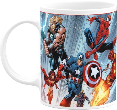 PrintingZone Avengers Marvel Superhero Capatin America Hulk Ironman Spiderman For Friends Brother Sister Kids (M) Ceramic Coffee Mug(350 ml)