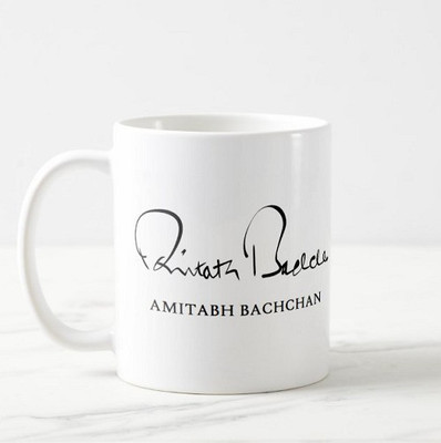 TheWhoop AMITABH BACCHAN Signature Design Ceramic/Cup ( 350 ml) Ceramic Coffee Mug(325)