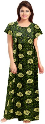 A N Enterprises Women Nighty(Green)