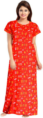 SILVER ORGANISATION Women Nighty(Orange)