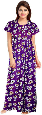 SILVER ORGANISATION Women Nighty(Purple)