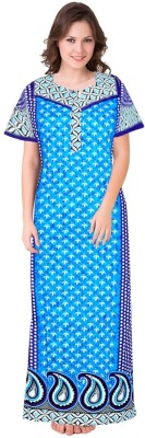 SILVER ORGANISATION Women Nighty(Blue)