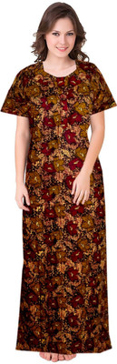 AAKARSHANA CREATION Women Nighty(Brown)