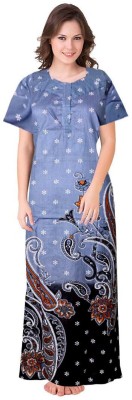 Khushi Handicrafts Women Nighty(Grey)