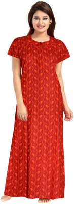 Trendy Fab Women Nighty(Red)
