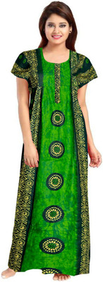 SILVER ORGANISATION Women Nighty(Green)
