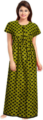Trendy Fab Women Nighty(Green)