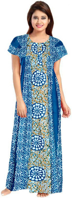 SILVER ORGANISATION Women Nighty(Blue)