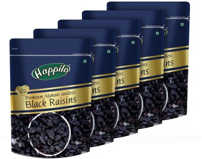 Happilo Premium Afghani Seedless Black Raisins(5 x 250 g)