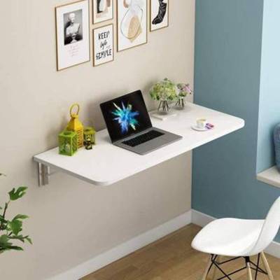 AVRIAN Wall Mounted Folding Table for Computer, Office work size 19x32 inches MDF Board Engineered Wood Study Table