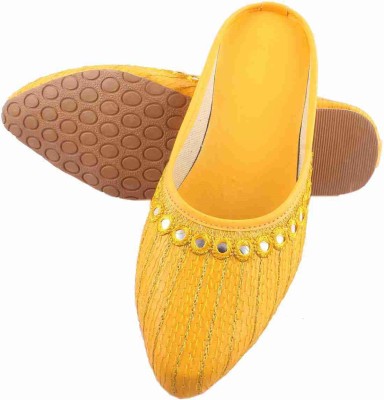 ZIYARAT COLLECTION Ethnic Mule For Women(Yellow , 9)