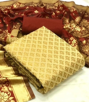 BHUMIKA CREATION Cotton Silk Solid, Embellished Salwar Suit Material