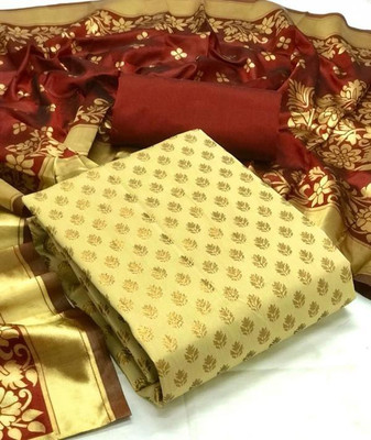 BHUMIKA CREATION Cotton Silk Solid, Embellished Salwar Suit Material
