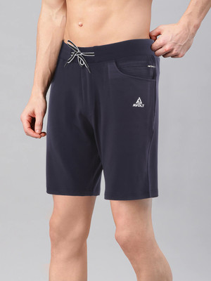 AVOLT Solid Men Dark Blue Basic Shorts