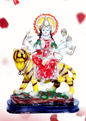 AVON STAR GALLERY Marble Look Goddess Maa Durga Devi Idol Statue MATA Rani Puja Decorative Showpiece Decorative Showpiece  -  16 cm(Polyresin, Multicolor)