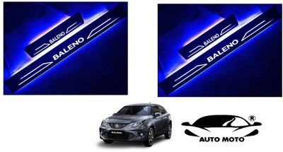 AUTO MOTO Royal Blue Black Beauty Base Led Illuminated Door Sill Plates led Footsteps Scuff Plates Compatible for Maruti Suzuki Baleno (Set of 4) Door Sill Plate