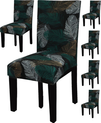 HOUSE OF QUIRK Polyester Abstract 1 Seater Chair Cover(Green Pack of 6)