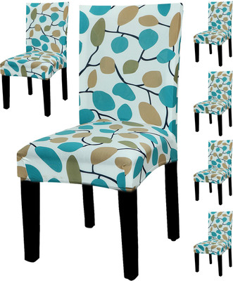 HOUSE OF QUIRK Polyester Abstract 1 Seater Chair Cover(Blue/Yellow Pack of 6)