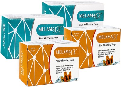 Melamaxx Skin Whitening Soap Glutathione Vitamin C For All Skin Type New Improove Formula(4 x 75 g)