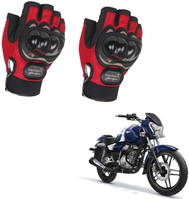 AuTO ADDiCT PROBIKER HALF FINGERED GLOVES RED FOR BAJAJ V12 Riding Gloves(Red)