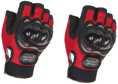 AuTO ADDiCT PROBIKER HALF FINGERED GLOVES RED FOR UNIVERSAL FOR ALL BIKES AND SCOOTY Riding Gloves(Red)