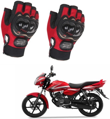 AuTO ADDiCT PROBIKER HALF FINGERED GLOVES RED FOR TVS Phoenix Riding Gloves(Red)
