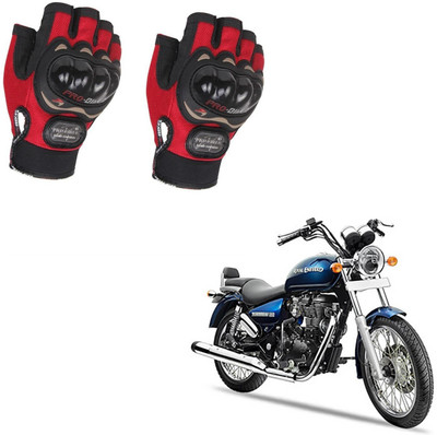 AuTO ADDiCT PROBIKER HALF FINGERED GLOVES RED FOR ROYAL ENFIELD Thunderbird 350 Riding Gloves(Red)