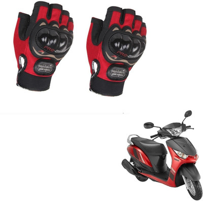 AuTO ADDiCT PROBIKER HALF FINGERED GLOVES RED FOR YAMAHA Alpha Riding Gloves(Red)