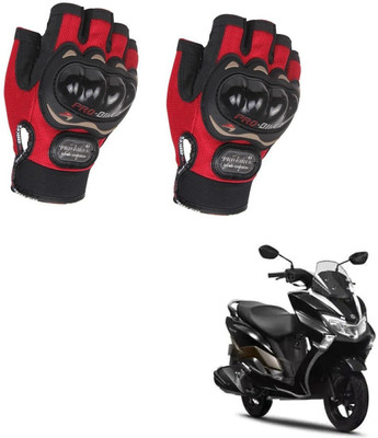 AuTO ADDiCT PROBIKER HALF FINGERED GLOVES RED FOR SUZUKI Burgman Street Riding Gloves(Red)