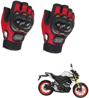 AuTO ADDiCT PROBIKER HALF FINGERED GLOVES RED FOR YAMAHA MT-15 Riding Gloves(Red)