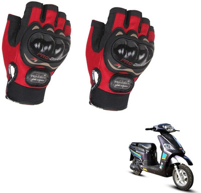 AuTO ADDiCT PROBIKER HALF FINGERED GLOVES RED FOR HERO ELECTRIC nyx Riding Gloves(Red)