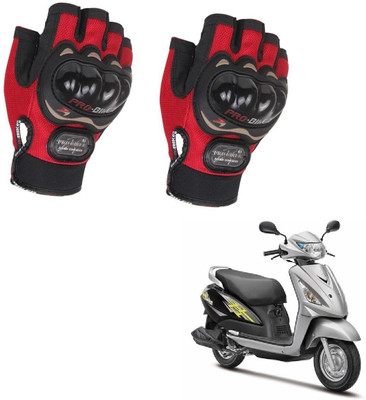 AuTO ADDiCT PROBIKER HALF FINGERED GLOVES RED FOR SUZUKI Swish Riding Gloves(Red)