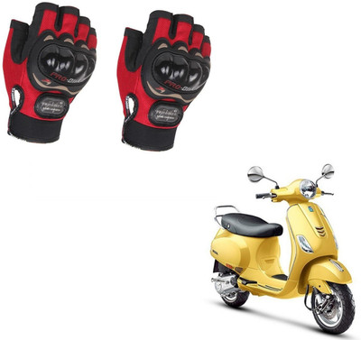 AuTO ADDiCT PROBIKER HALF FINGERED GLOVES RED FOR VESPA VXL 150 Riding Gloves(Red)