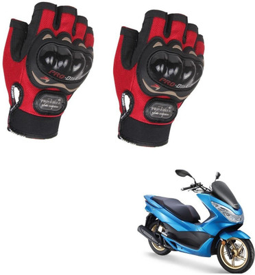 AuTO ADDiCT PROBIKER HALF FINGERED GLOVES RED FOR HONDA PCX Riding Gloves(Red)