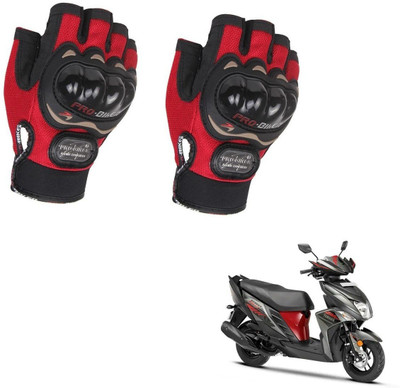 AuTO ADDiCT PROBIKER HALF FINGERED GLOVES RED FOR YAMAHA Ray ZR Riding Gloves(Red)