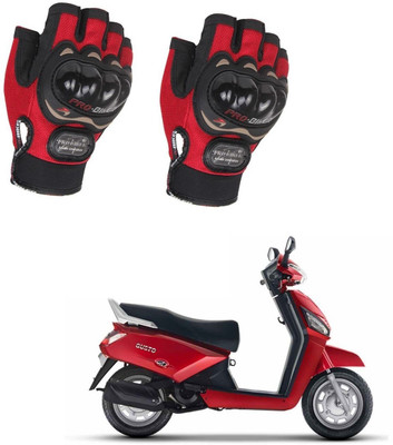 AuTO ADDiCT PROBIKER HALF FINGERED GLOVES RED FOR MAHINDRA Gusto Riding Gloves(Red)